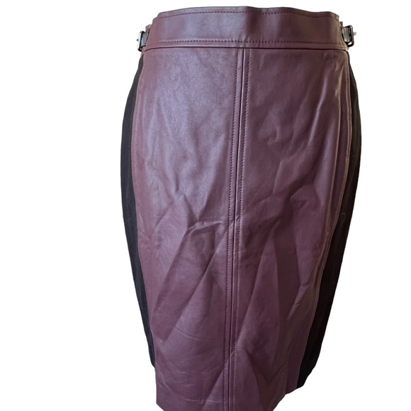 Ann Taylor faux leather burgundy pencil skirt NWT size 8P - Picture 6 of 12